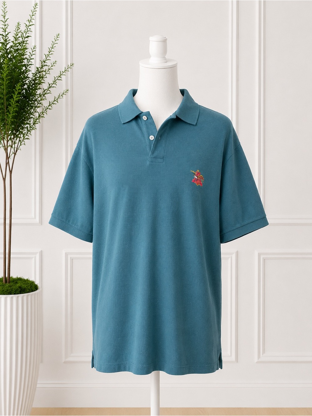Vantage Custom Classics Green Polo Shirt Men’s Large USA Made 100% Combed Cotton